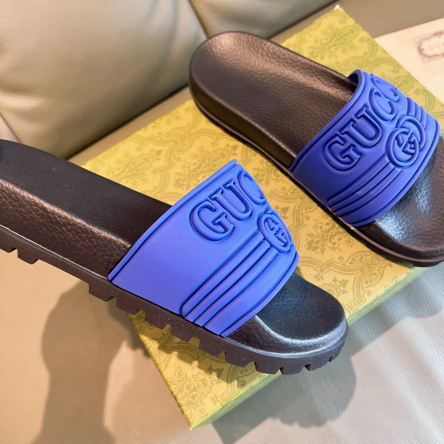 Men's Men's Shoes 130🐮🐮Gucci Gucci Slippers Gucci 2024 latest beach sandals slippers Original molding double G LOGO Original molding consistent Outsole: Men's Men's Shoes u double-layer outsole Size: 35-46
